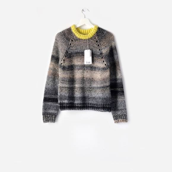 nwt zadig & voltaire kong pa striped wool blend pullover sweater, size small - Picture 2 of 9